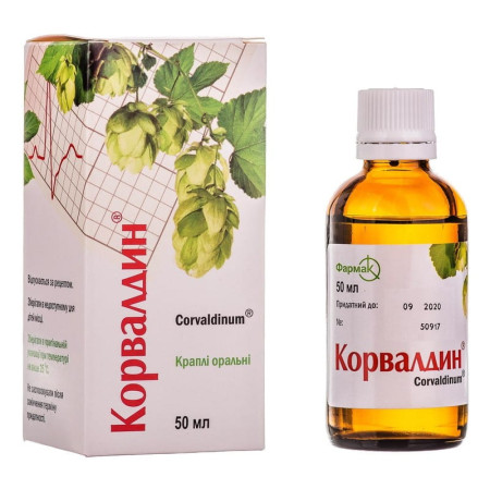 Корвалдин краплі ор. по 50 мл у флак.